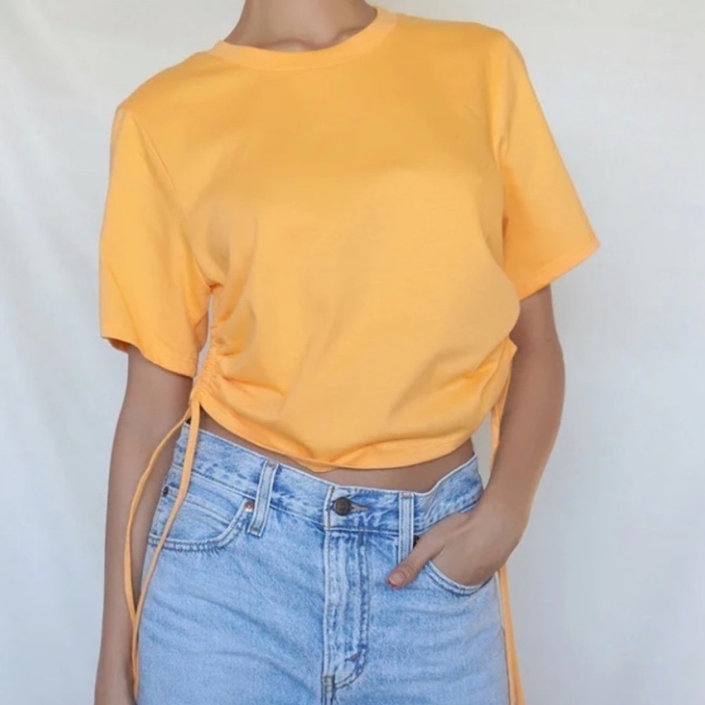 NWT The Range NYC Side Cinch Substance Jersey Cotton T-Shirt in Sunrise